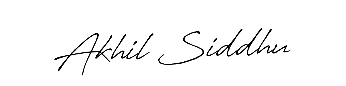 Make a beautiful signature design for name Akhil Siddhu. With this signature (Antro_Vectra_Bolder) style, you can create a handwritten signature for free. Akhil Siddhu signature style 7 images and pictures png