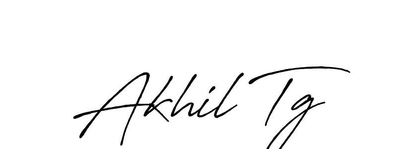 Make a beautiful signature design for name Akhil Tg. With this signature (Antro_Vectra_Bolder) style, you can create a handwritten signature for free. Akhil Tg signature style 7 images and pictures png