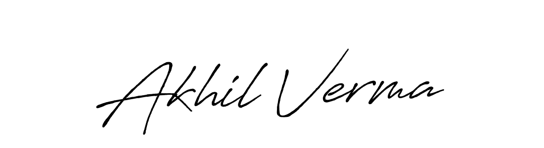 Use a signature maker to create a handwritten signature online. With this signature software, you can design (Antro_Vectra_Bolder) your own signature for name Akhil Verma. Akhil Verma signature style 7 images and pictures png