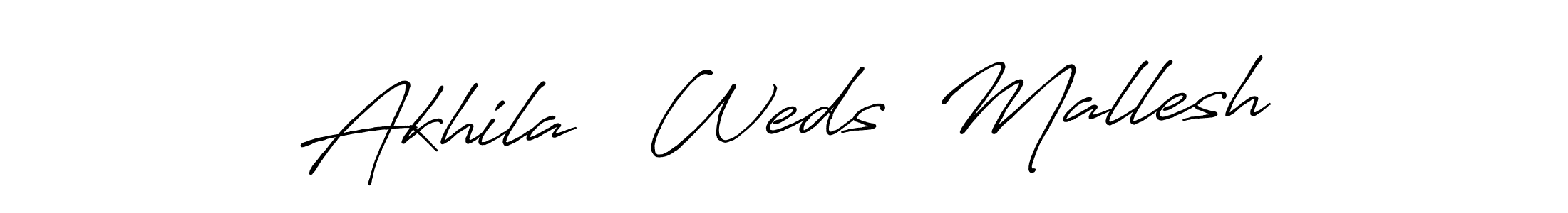 This is the best signature style for the Akhila   Weds  Mallesh name. Also you like these signature font (Antro_Vectra_Bolder). Mix name signature. Akhila   Weds  Mallesh signature style 7 images and pictures png