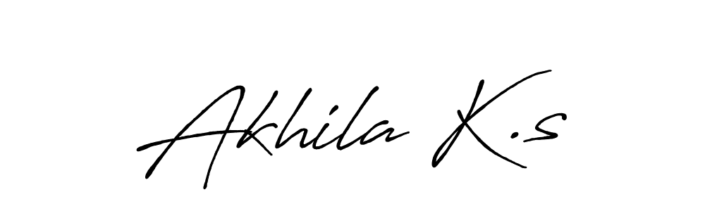 The best way (Antro_Vectra_Bolder) to make a short signature is to pick only two or three words in your name. The name Akhila K.s include a total of six letters. For converting this name. Akhila K.s signature style 7 images and pictures png