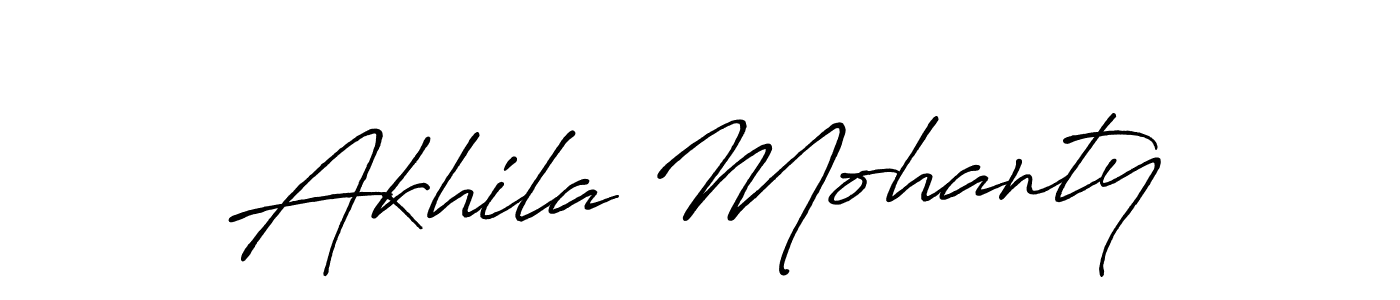 Create a beautiful signature design for name Akhila Mohanty. With this signature (Antro_Vectra_Bolder) fonts, you can make a handwritten signature for free. Akhila Mohanty signature style 7 images and pictures png