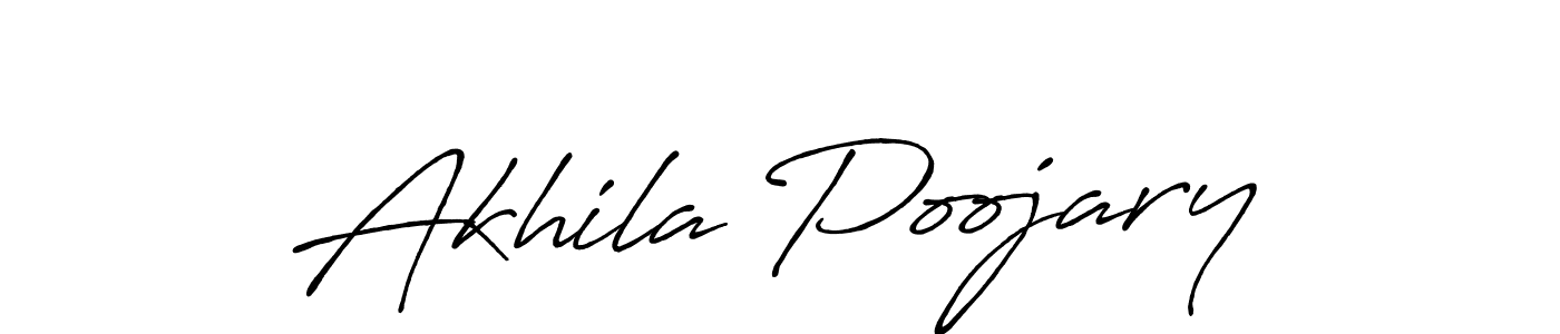 Akhila Poojary stylish signature style. Best Handwritten Sign (Antro_Vectra_Bolder) for my name. Handwritten Signature Collection Ideas for my name Akhila Poojary. Akhila Poojary signature style 7 images and pictures png