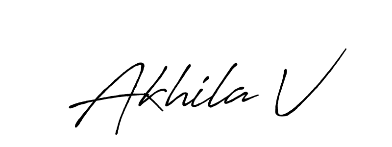 You can use this online signature creator to create a handwritten signature for the name Akhila V. This is the best online autograph maker. Akhila V signature style 7 images and pictures png