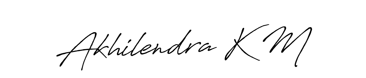 It looks lik you need a new signature style for name Akhilendra K M. Design unique handwritten (Antro_Vectra_Bolder) signature with our free signature maker in just a few clicks. Akhilendra K M signature style 7 images and pictures png