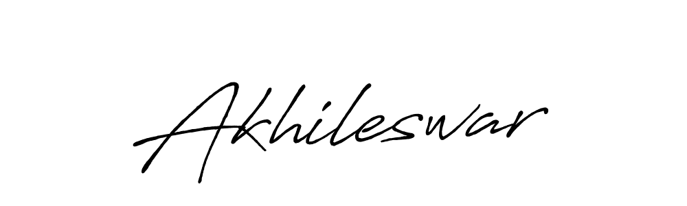 Make a beautiful signature design for name Akhileswar. With this signature (Antro_Vectra_Bolder) style, you can create a handwritten signature for free. Akhileswar signature style 7 images and pictures png