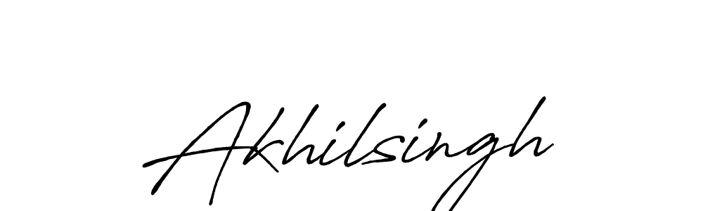 How to make Akhilsingh name signature. Use Antro_Vectra_Bolder style for creating short signs online. This is the latest handwritten sign. Akhilsingh signature style 7 images and pictures png