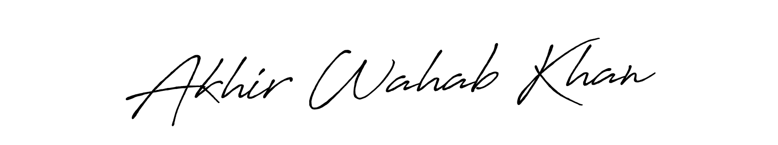 Create a beautiful signature design for name Akhir Wahab Khan. With this signature (Antro_Vectra_Bolder) fonts, you can make a handwritten signature for free. Akhir Wahab Khan signature style 7 images and pictures png