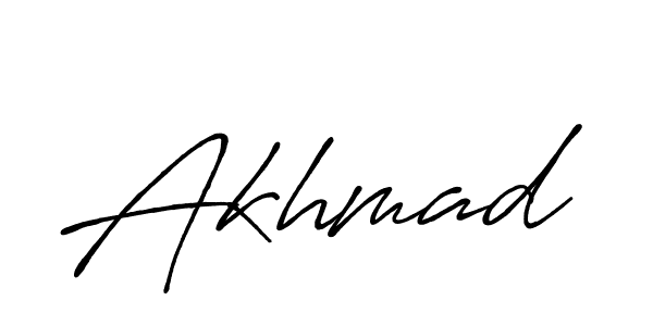 Use a signature maker to create a handwritten signature online. With this signature software, you can design (Antro_Vectra_Bolder) your own signature for name Akhmad. Akhmad signature style 7 images and pictures png