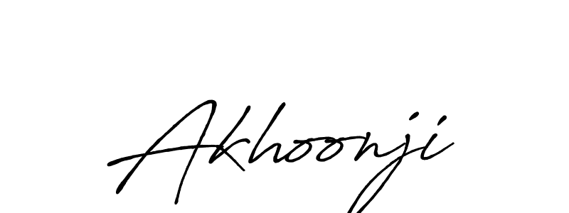 You should practise on your own different ways (Antro_Vectra_Bolder) to write your name (Akhoonji) in signature. don't let someone else do it for you. Akhoonji signature style 7 images and pictures png