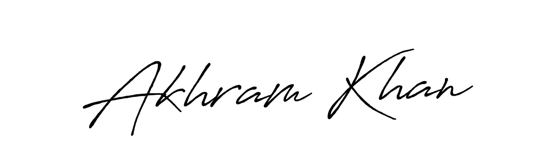 How to make Akhram Khan name signature. Use Antro_Vectra_Bolder style for creating short signs online. This is the latest handwritten sign. Akhram Khan signature style 7 images and pictures png