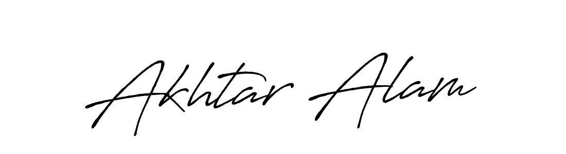 Make a beautiful signature design for name Akhtar Alam. With this signature (Antro_Vectra_Bolder) style, you can create a handwritten signature for free. Akhtar Alam signature style 7 images and pictures png