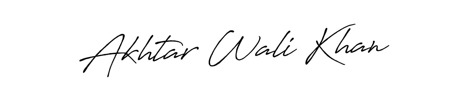 Create a beautiful signature design for name Akhtar Wali Khan. With this signature (Antro_Vectra_Bolder) fonts, you can make a handwritten signature for free. Akhtar Wali Khan signature style 7 images and pictures png