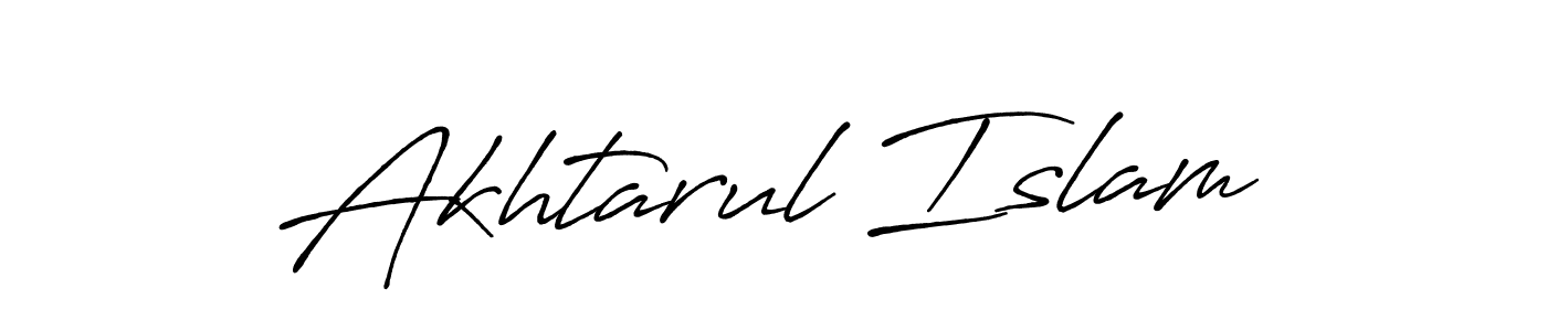 Create a beautiful signature design for name Akhtarul Islam. With this signature (Antro_Vectra_Bolder) fonts, you can make a handwritten signature for free. Akhtarul Islam signature style 7 images and pictures png