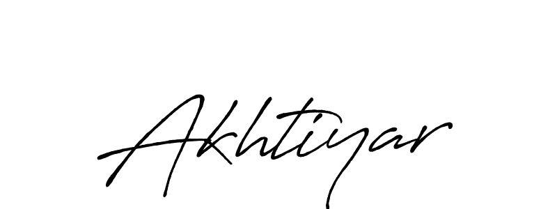 How to make Akhtiyar name signature. Use Antro_Vectra_Bolder style for creating short signs online. This is the latest handwritten sign. Akhtiyar signature style 7 images and pictures png