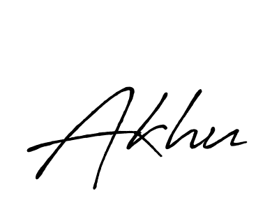 How to make Akhu name signature. Use Antro_Vectra_Bolder style for creating short signs online. This is the latest handwritten sign. Akhu signature style 7 images and pictures png