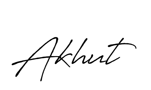 How to make Akhut name signature. Use Antro_Vectra_Bolder style for creating short signs online. This is the latest handwritten sign. Akhut signature style 7 images and pictures png