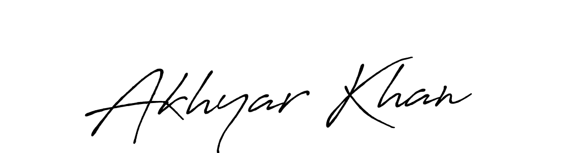 Design your own signature with our free online signature maker. With this signature software, you can create a handwritten (Antro_Vectra_Bolder) signature for name Akhyar Khan. Akhyar Khan signature style 7 images and pictures png