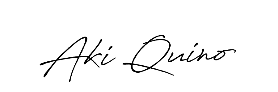 Design your own signature with our free online signature maker. With this signature software, you can create a handwritten (Antro_Vectra_Bolder) signature for name Aki Quino. Aki Quino signature style 7 images and pictures png