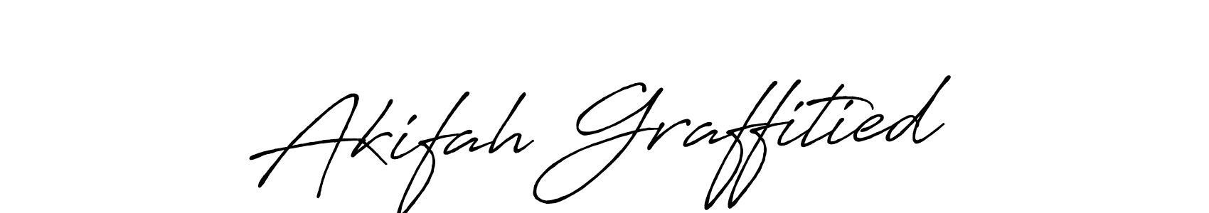 Also we have Akifah Graffitied name is the best signature style. Create professional handwritten signature collection using Antro_Vectra_Bolder autograph style. Akifah Graffitied signature style 7 images and pictures png