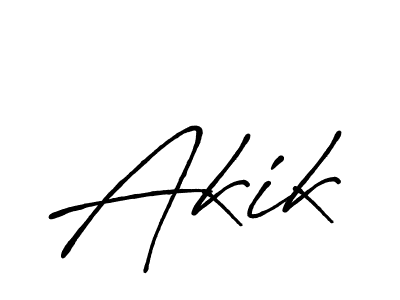 Akik stylish signature style. Best Handwritten Sign (Antro_Vectra_Bolder) for my name. Handwritten Signature Collection Ideas for my name Akik. Akik signature style 7 images and pictures png