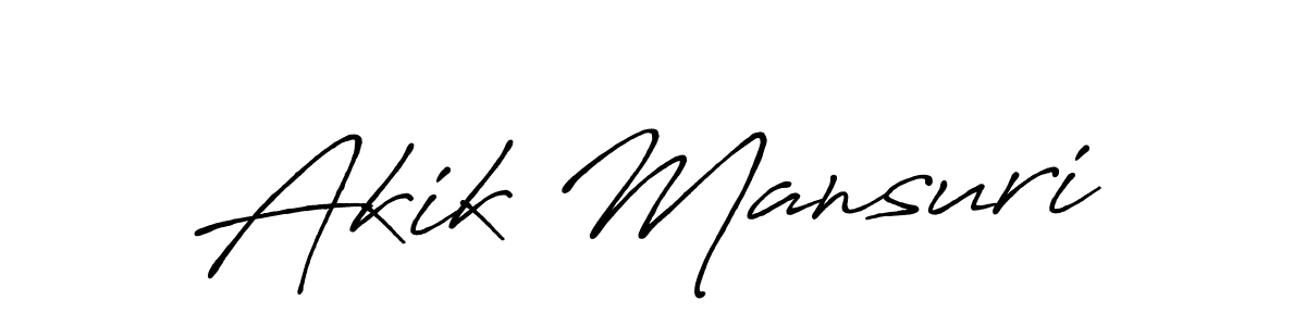 Create a beautiful signature design for name Akik Mansuri. With this signature (Antro_Vectra_Bolder) fonts, you can make a handwritten signature for free. Akik Mansuri signature style 7 images and pictures png