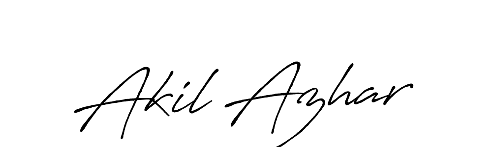 Make a beautiful signature design for name Akil Azhar. With this signature (Antro_Vectra_Bolder) style, you can create a handwritten signature for free. Akil Azhar signature style 7 images and pictures png