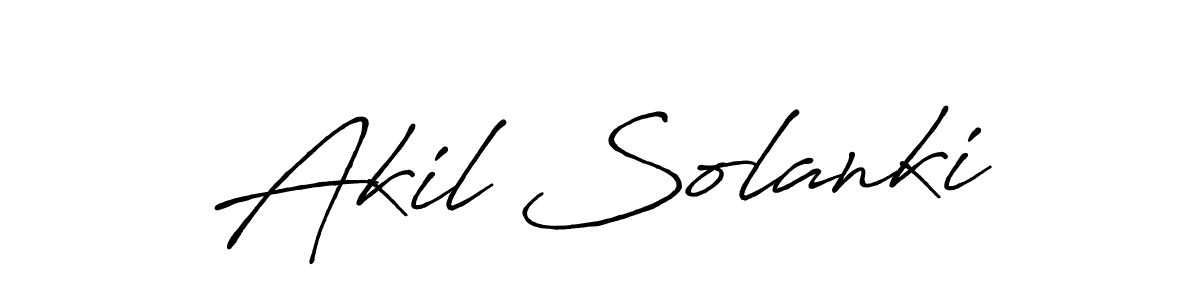 Create a beautiful signature design for name Akil Solanki. With this signature (Antro_Vectra_Bolder) fonts, you can make a handwritten signature for free. Akil Solanki signature style 7 images and pictures png
