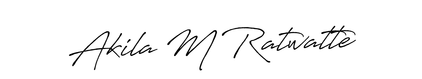 Create a beautiful signature design for name Akila M Ratwatte. With this signature (Antro_Vectra_Bolder) fonts, you can make a handwritten signature for free. Akila M Ratwatte signature style 7 images and pictures png