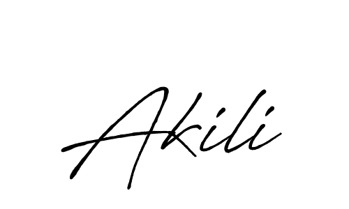 Make a beautiful signature design for name Akili. With this signature (Antro_Vectra_Bolder) style, you can create a handwritten signature for free. Akili signature style 7 images and pictures png