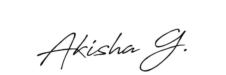 How to make Akisha G. name signature. Use Antro_Vectra_Bolder style for creating short signs online. This is the latest handwritten sign. Akisha G. signature style 7 images and pictures png