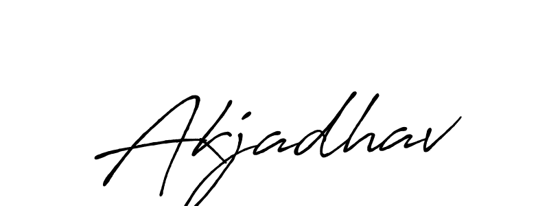 Make a beautiful signature design for name Akjadhav. With this signature (Antro_Vectra_Bolder) style, you can create a handwritten signature for free. Akjadhav signature style 7 images and pictures png