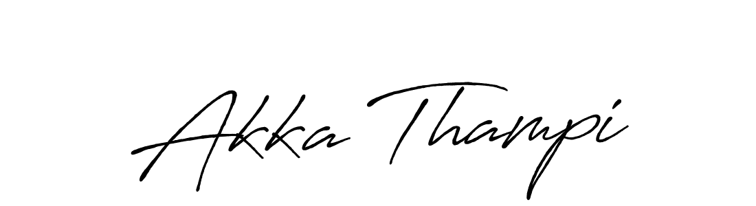 Make a beautiful signature design for name Akka Thampi. With this signature (Antro_Vectra_Bolder) style, you can create a handwritten signature for free. Akka Thampi signature style 7 images and pictures png