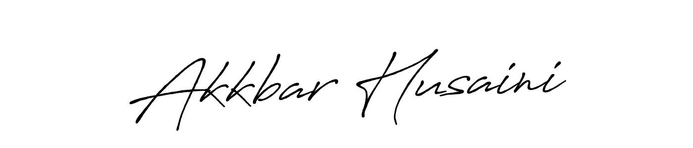 Use a signature maker to create a handwritten signature online. With this signature software, you can design (Antro_Vectra_Bolder) your own signature for name Akkbar Husaini. Akkbar Husaini signature style 7 images and pictures png