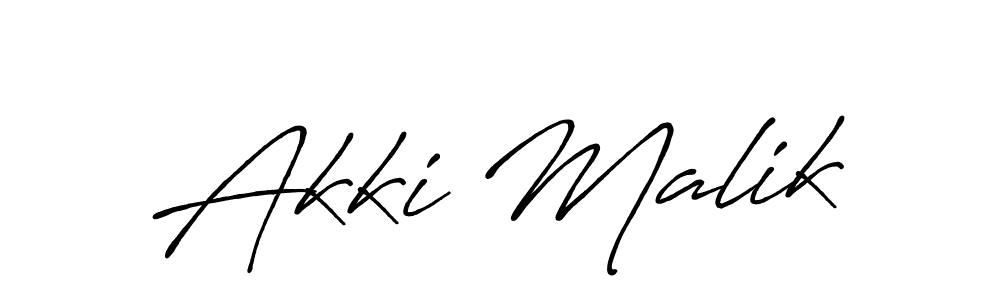 Use a signature maker to create a handwritten signature online. With this signature software, you can design (Antro_Vectra_Bolder) your own signature for name Akki Malik. Akki Malik signature style 7 images and pictures png