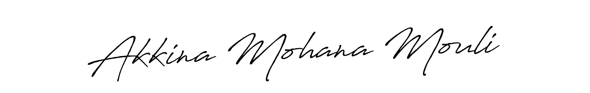 Create a beautiful signature design for name Akkina Mohana Mouli. With this signature (Antro_Vectra_Bolder) fonts, you can make a handwritten signature for free. Akkina Mohana Mouli signature style 7 images and pictures png