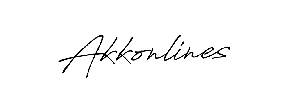 Make a beautiful signature design for name Akkonlines. With this signature (Antro_Vectra_Bolder) style, you can create a handwritten signature for free. Akkonlines signature style 7 images and pictures png