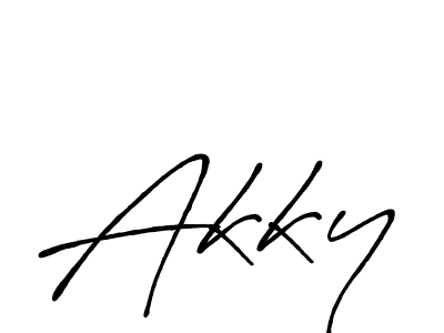 How to make Akky signature? Antro_Vectra_Bolder is a professional autograph style. Create handwritten signature for Akky name. Akky signature style 7 images and pictures png