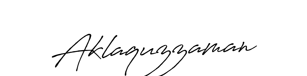 Use a signature maker to create a handwritten signature online. With this signature software, you can design (Antro_Vectra_Bolder) your own signature for name Aklaquzzaman. Aklaquzzaman signature style 7 images and pictures png