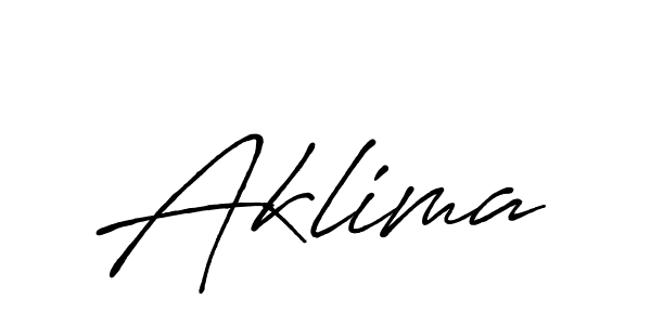 Use a signature maker to create a handwritten signature online. With this signature software, you can design (Antro_Vectra_Bolder) your own signature for name Aklima. Aklima signature style 7 images and pictures png