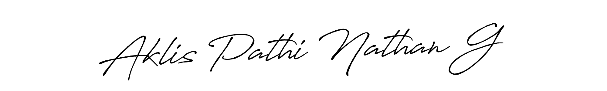 Aklis Pathi Nathan G stylish signature style. Best Handwritten Sign (Antro_Vectra_Bolder) for my name. Handwritten Signature Collection Ideas for my name Aklis Pathi Nathan G. Aklis Pathi Nathan G signature style 7 images and pictures png