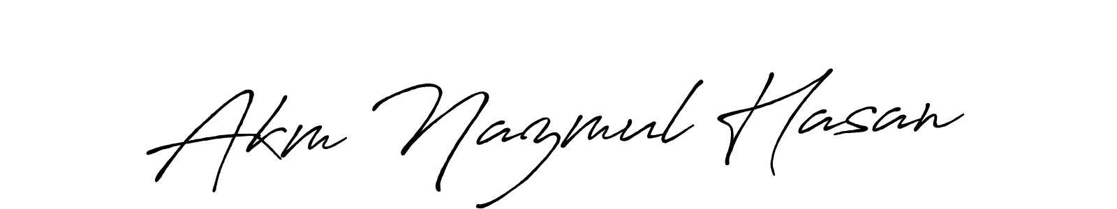 Make a beautiful signature design for name Akm Nazmul Hasan. With this signature (Antro_Vectra_Bolder) style, you can create a handwritten signature for free. Akm Nazmul Hasan signature style 7 images and pictures png