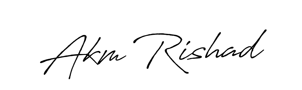 Use a signature maker to create a handwritten signature online. With this signature software, you can design (Antro_Vectra_Bolder) your own signature for name Akm Rishad. Akm Rishad signature style 7 images and pictures png