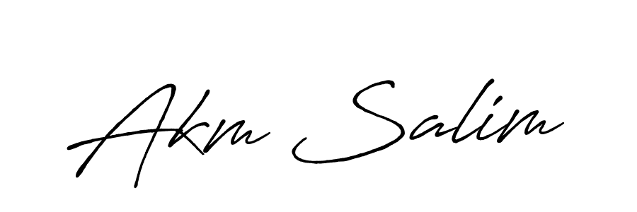 Make a beautiful signature design for name Akm Salim. With this signature (Antro_Vectra_Bolder) style, you can create a handwritten signature for free. Akm Salim signature style 7 images and pictures png