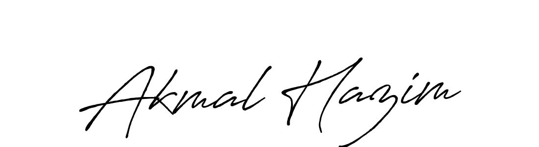 Make a beautiful signature design for name Akmal Hazim. With this signature (Antro_Vectra_Bolder) style, you can create a handwritten signature for free. Akmal Hazim signature style 7 images and pictures png