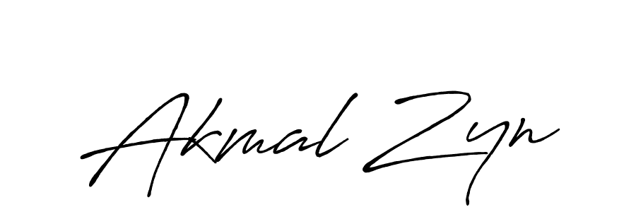 Design your own signature with our free online signature maker. With this signature software, you can create a handwritten (Antro_Vectra_Bolder) signature for name Akmal Zyn. Akmal Zyn signature style 7 images and pictures png