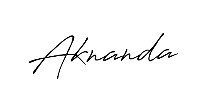 Make a beautiful signature design for name Aknanda. With this signature (Antro_Vectra_Bolder) style, you can create a handwritten signature for free. Aknanda signature style 7 images and pictures png