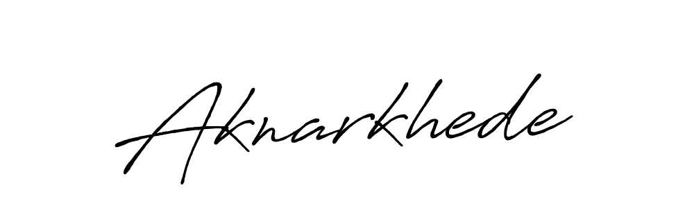 Create a beautiful signature design for name Aknarkhede. With this signature (Antro_Vectra_Bolder) fonts, you can make a handwritten signature for free. Aknarkhede signature style 7 images and pictures png