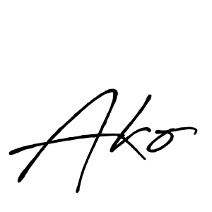 Use a signature maker to create a handwritten signature online. With this signature software, you can design (Antro_Vectra_Bolder) your own signature for name Ako. Ako signature style 7 images and pictures png