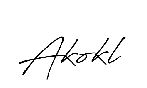 Design your own signature with our free online signature maker. With this signature software, you can create a handwritten (Antro_Vectra_Bolder) signature for name Akokl. Akokl signature style 7 images and pictures png